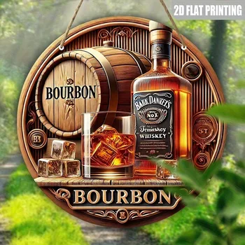 Bourbon Whiskey Rustic Metal Wall Sign 1