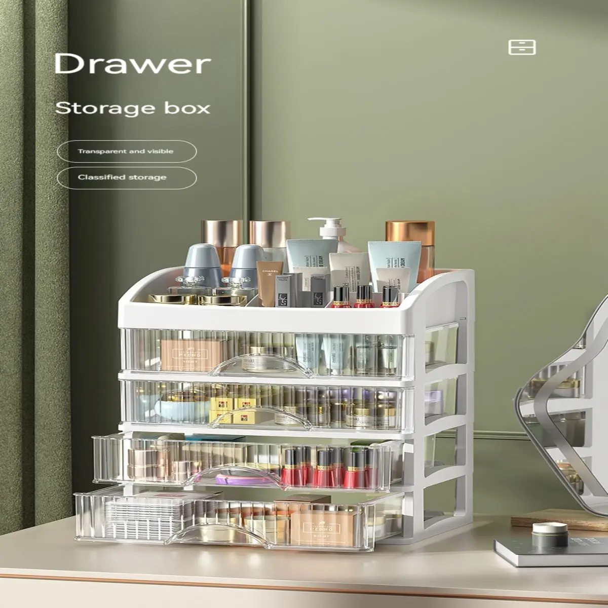 Desktop Storage Box Desktop Storage Box Storage Drawer Hair Decoration Multi-layer Cabinet Cosmetics Jewelry Box Stationery Multi-functional