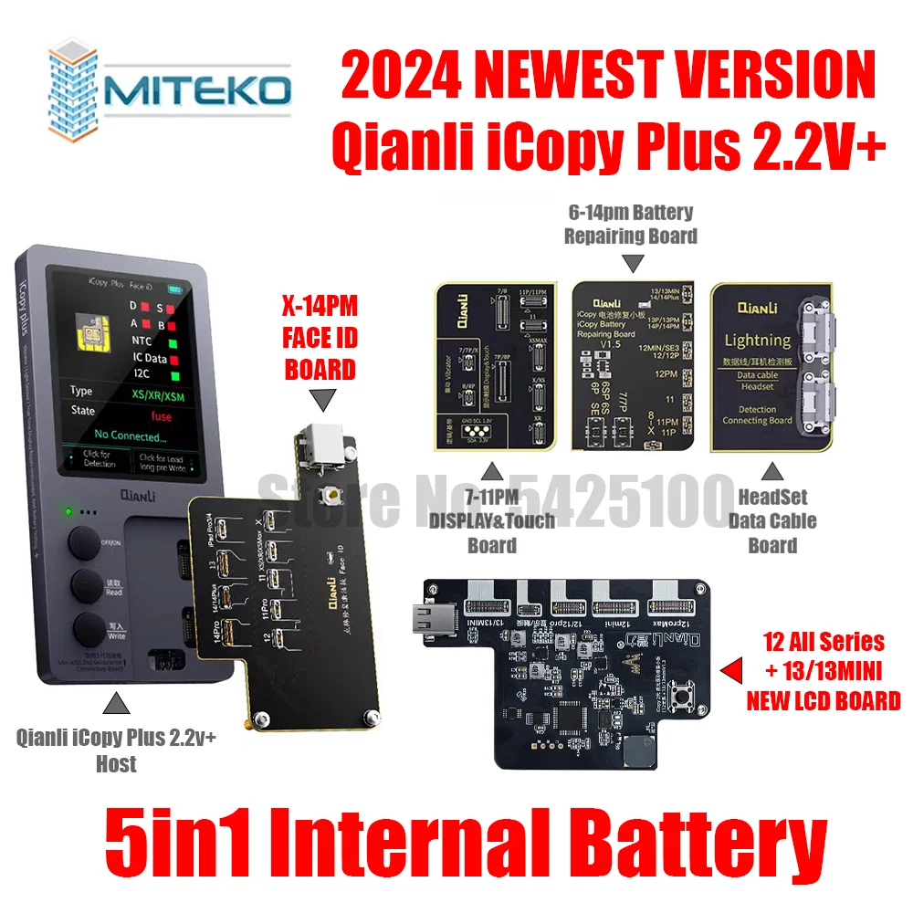 Qianli Icopy Plus 2.2V Lcd Ture Tone /Virbrator Eeprom Programmer Scheda Di Prova Della Batteria Piastra Heatset Per Iphone 7-11 12Pro Max