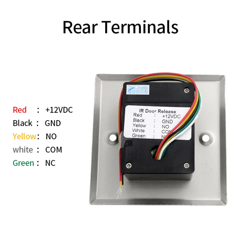Contactless Infrared Sensor Door Switch DC12V Stainless Steel Panel Exit Button NO/NC/COM Gate Opener Access Control Accessory