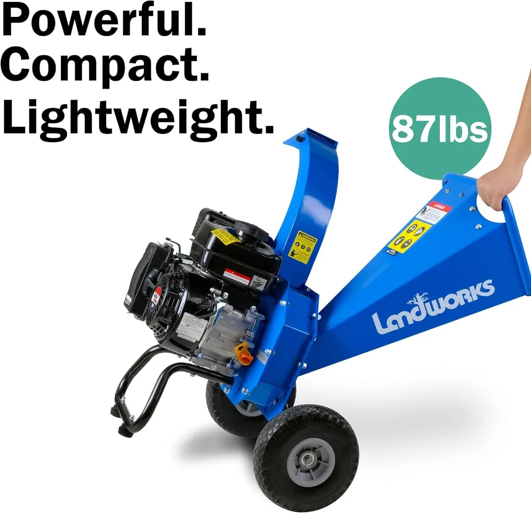 Wood Chipper Shredder Mulcher 7HP 3Inch Max Capacity Adjustable Discharge Guide
