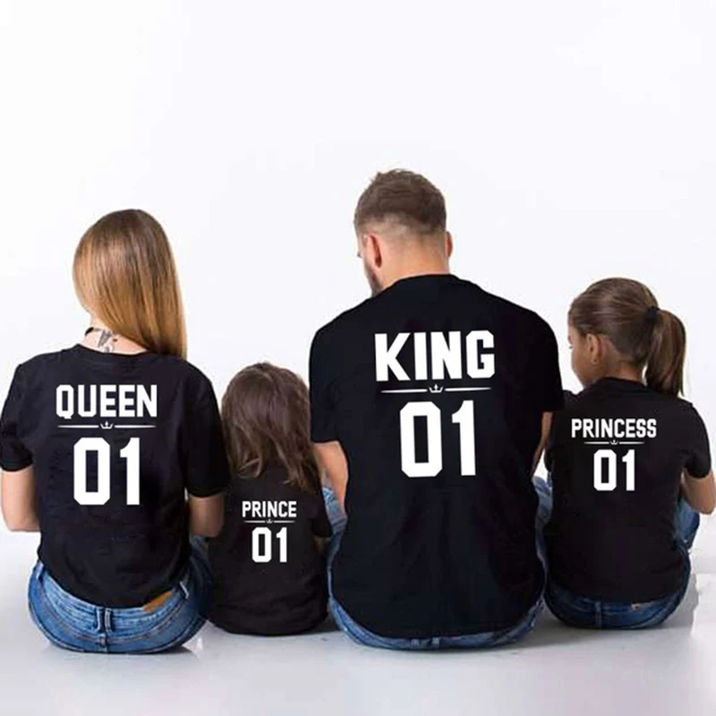 Summer Family Matching Outfits T Shirt King07 Queen07 Prince07 Princess07 Family Matching Clothe Father Mother Child T Shirt 6