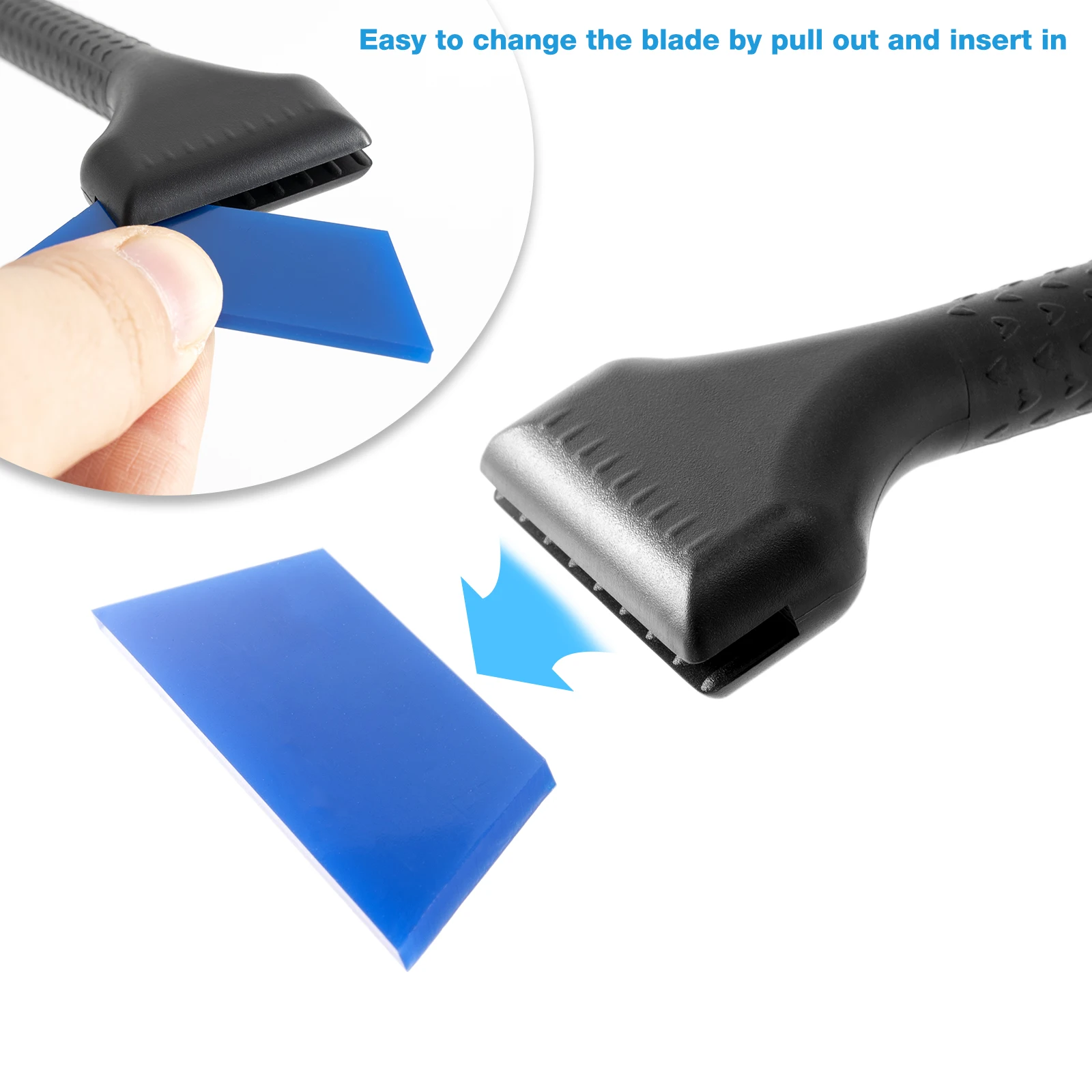 Car Wrapping Tools Automotive Film Tools Small Window Tint Mirror Squeegee Different Softness Rubber Blade Scraper Car Corner Windshield Handheld Cleaning Tool
