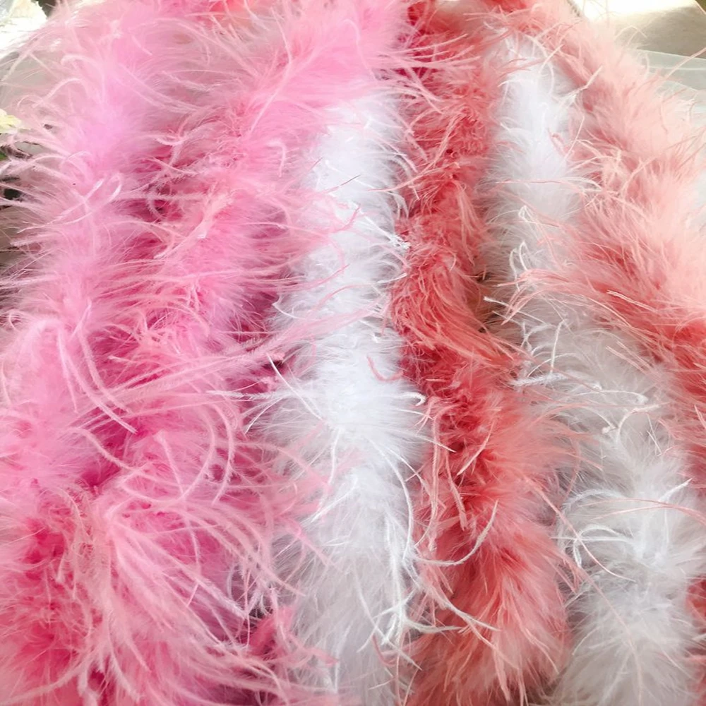  Jeniorr - Boa de plumas de avestruz teñidas de plumas blancas  decorativas para decoración de vestidos de boda, fiesta, manualidades, 6.6  ft : Arte y Manualidades