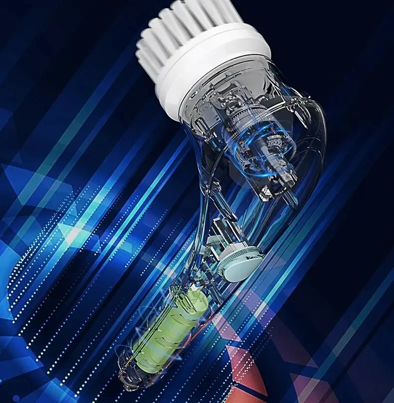 Powerful Wireless Cleaning Brush USB Rechargeable 5 Heads Effortless Scrub