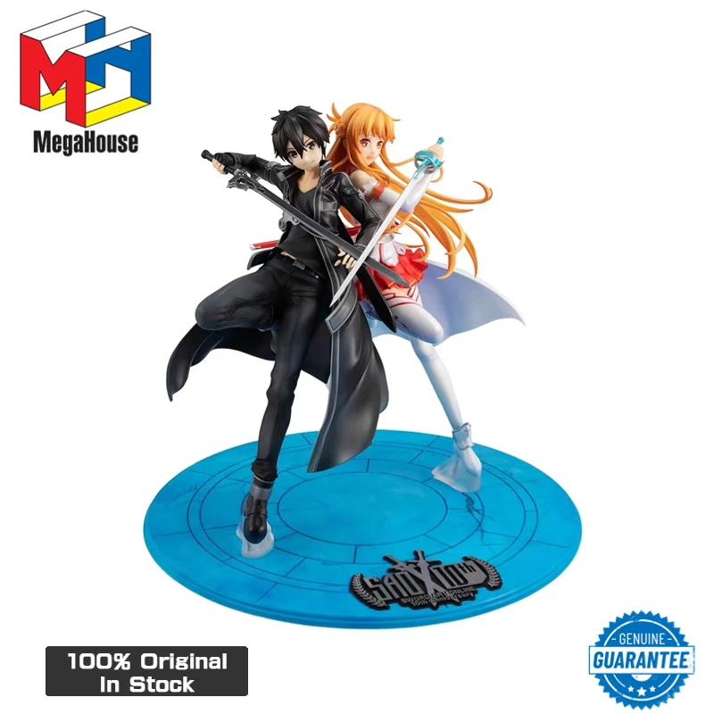 

Original Genuine MegaHouse MH 22cm Sword Art Online SAO Anime Kirigaya Kazuto Kirito Yuuki Asuna Collectible Figures Model Toy