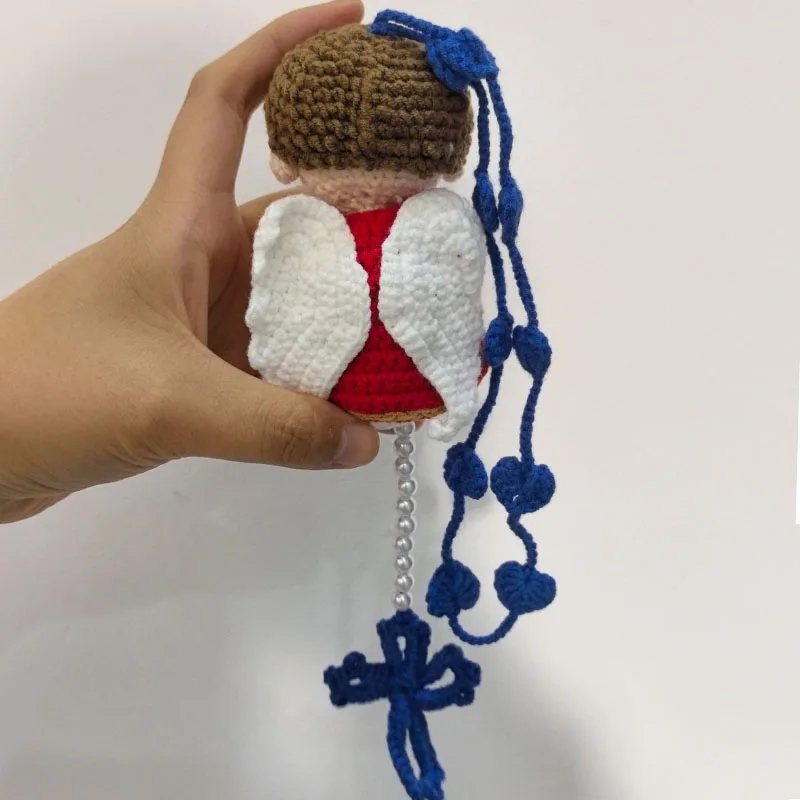 Crochet Christening sao miguel arcangel Teresinha engagement Communion birthday Bridal Rosary with Saint Christmas Gift Home Dec