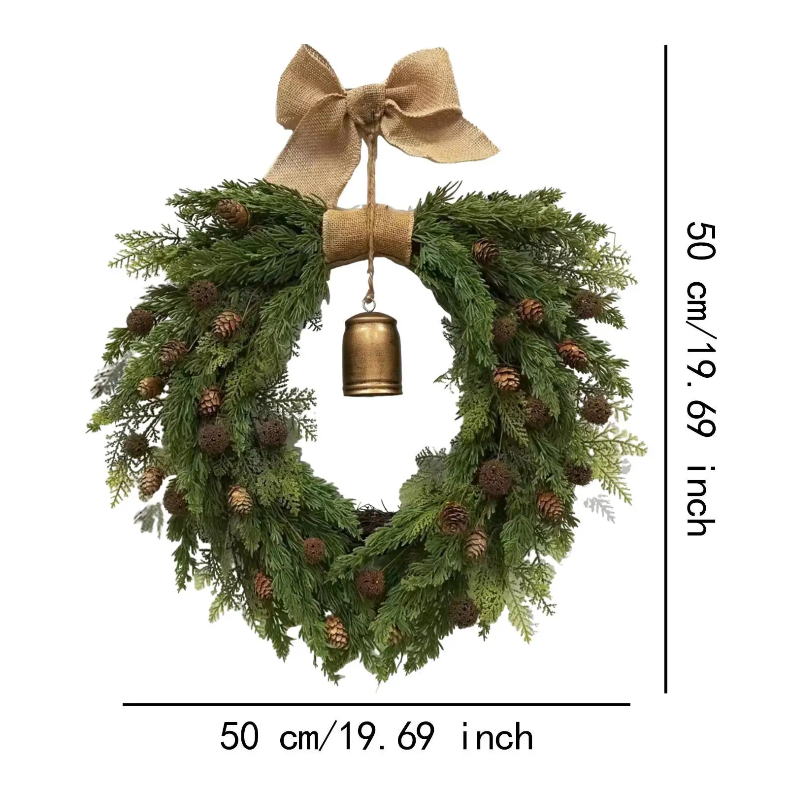 Bohemian for Front Door Indoor with Bow Knot Spring Decorations Gift Artificial Wreath Garland for Living Rooms Porches Bedrooms