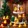 50/100 Pcs Christmas Rubber Ducks  Mini Christmas Ducks Toys Xmas Party Decorations Duck Pool Toys for Party 5