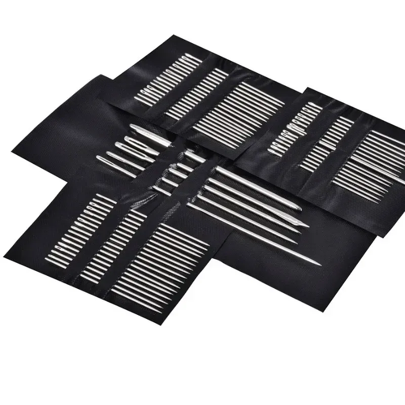 12/55 Pieces Stainless Steel Big Eye Hand Sewing Needles Set with Different Sizes for Sewing Needlework Embroidery Needles