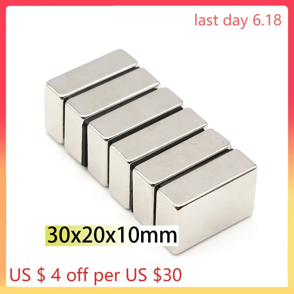 N52 30x20x10mm 25x15x20mm Rectangle N35 Neodymium Block Strong Magnets Rare Earth Original Generation Heat System Motor Search
