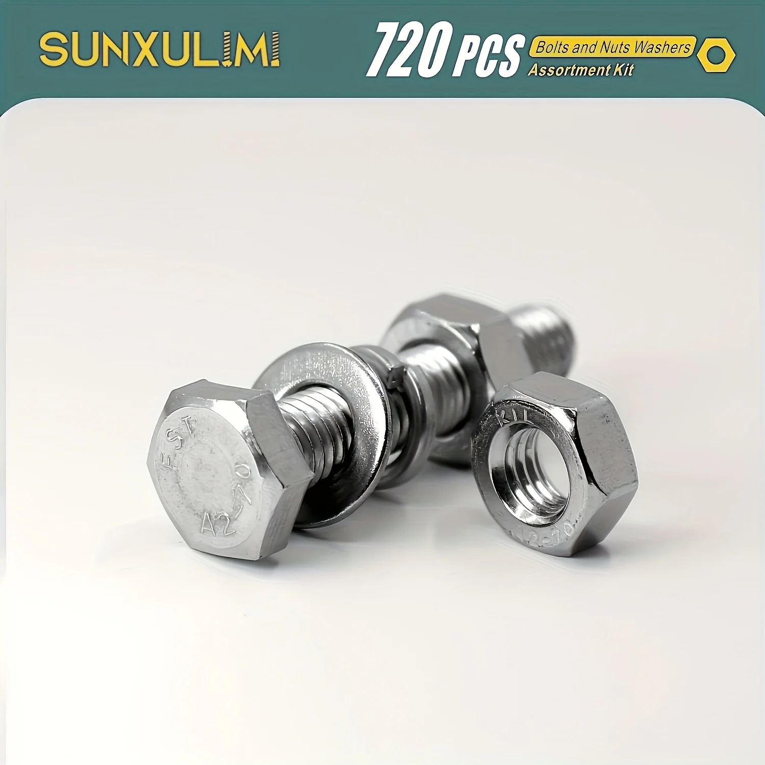 720PCS 1640PCS M4 M5 M6 Bolts and Nuts Assortment Kit 304 Stainless Steel(18-8) Hex Screws Nuts & Washers