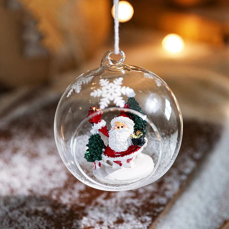 thumbnail image 1 of Bola de cristal transparente para Navidad, adorno para árboles de Navidad, regalos de boda, decoración para el hogar, colgante pequeño, adorno de bola 2025, 1 of 5
