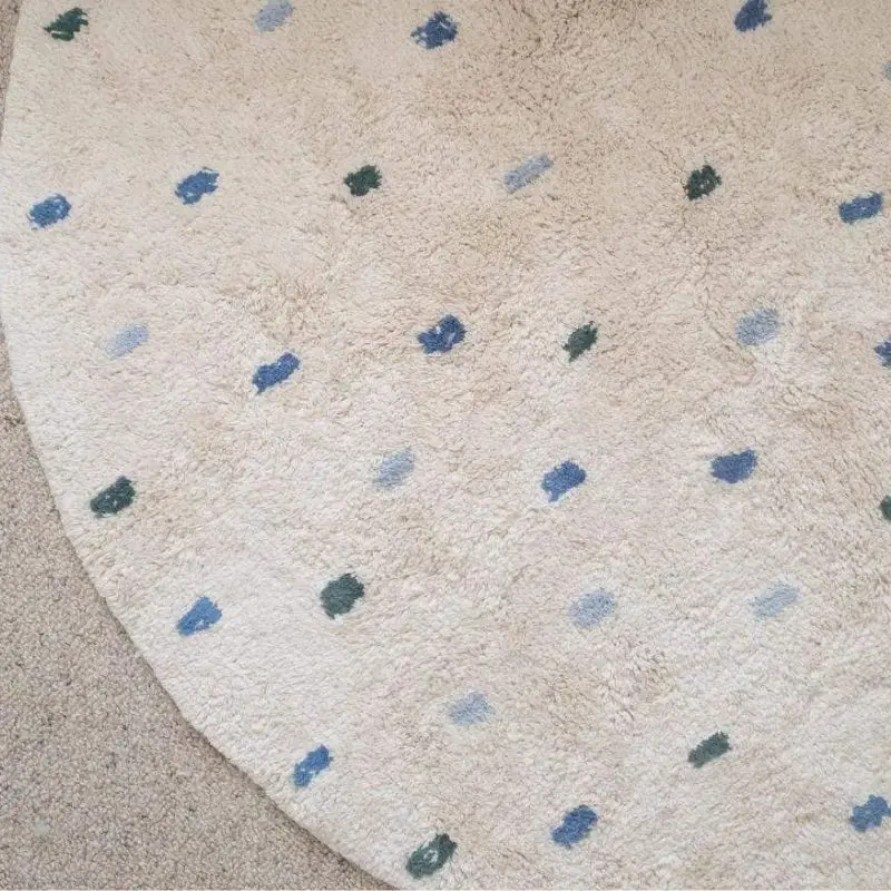 Dot Fluffy Carpet Living Room Round Hairy Nursery Play Mat For Children Soft Baby Rug Plush Bedroom Rug Christmas Gifts For Kids 5