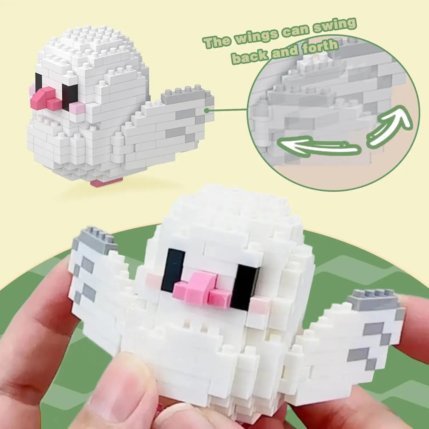 Building Block Toy Cute Parrot Birds Micro Blocks Cockatiel Budgerigar DIY Assembled Pigeon Macaw 3D Model Mini Figure For Kids
