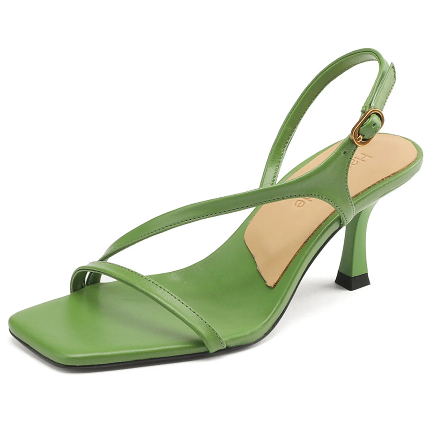 

Женские босоножки из натуральной кожи ENMAYER, летние однотонные босоножки на тонком высоком каблуке, 2023