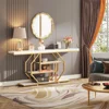 70.9 inch Extra Long Console Table,Modern Gold Sofa Table Behind Couch with Storage,4 Tier Entryway Accent Table for Living Room 5