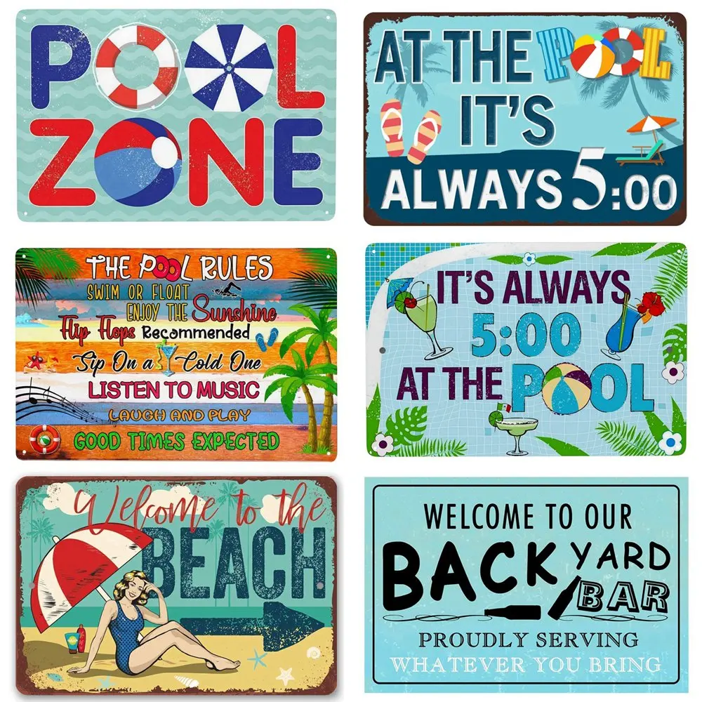 Outdoor Wall Decor Sign Funny Welcome To Our Lake Metal Sign - Vintage ...