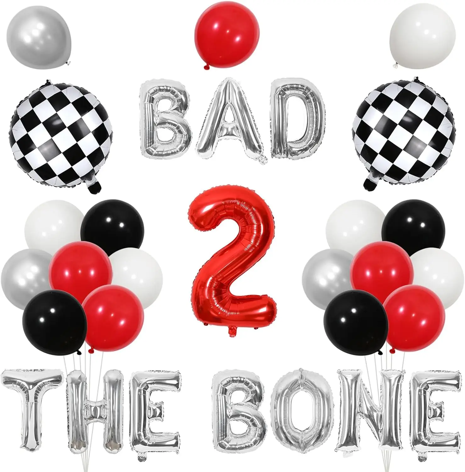 

2nd Bad Two The Bone Birthday Decor Balloon Banner Born To Rock Music Rock N Roll Theme Birthday Decor for 2nd Birthday