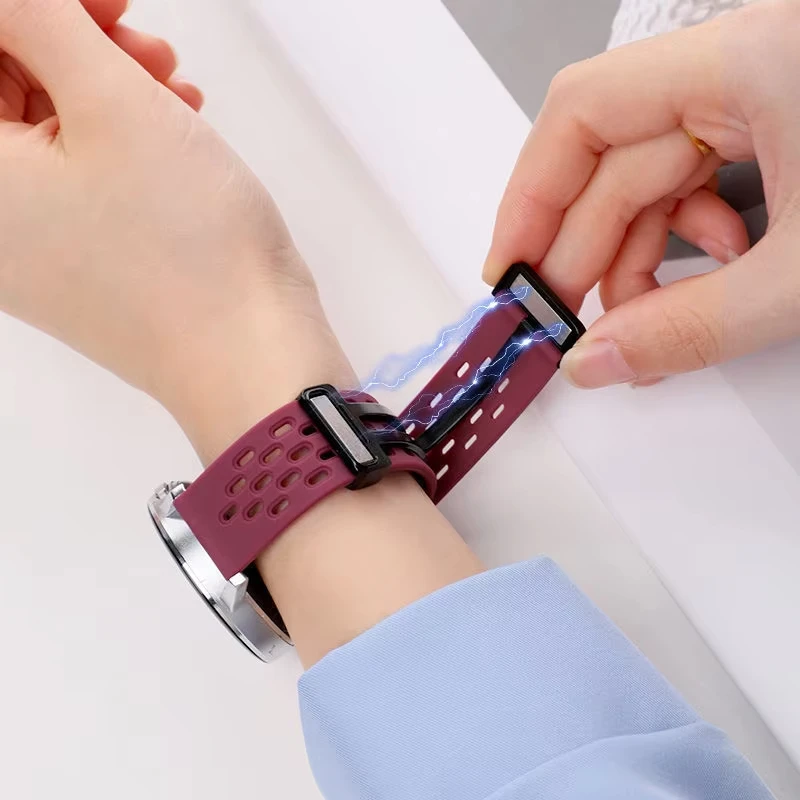Magnetic Sports Band with Folding Buckle in Silicone - 22mm