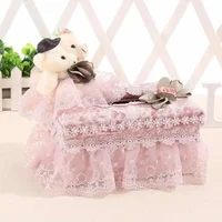 Lace Cloth Tissue Boxes Pink Originality Paper Drawer Box A Living Room Restaurant Kitchen Desktop Toilet Paper Storage Box 1