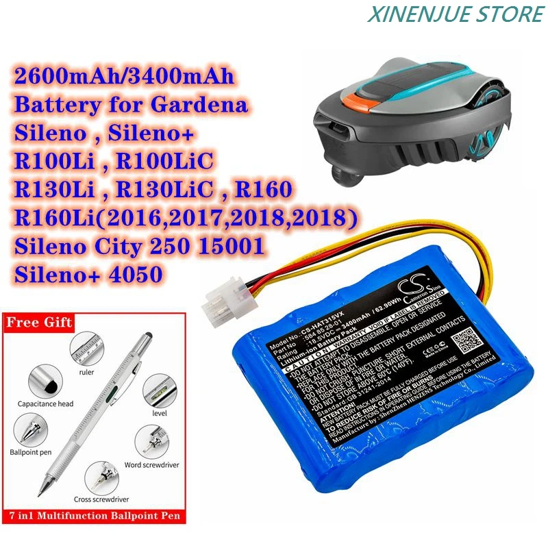 Green Cell Gräsklippare Batteri För Gardena R38Li R50Li R80li Husqvarna Automower 105 305 Flymo 1200r Mcculloch Rob R1000 R800