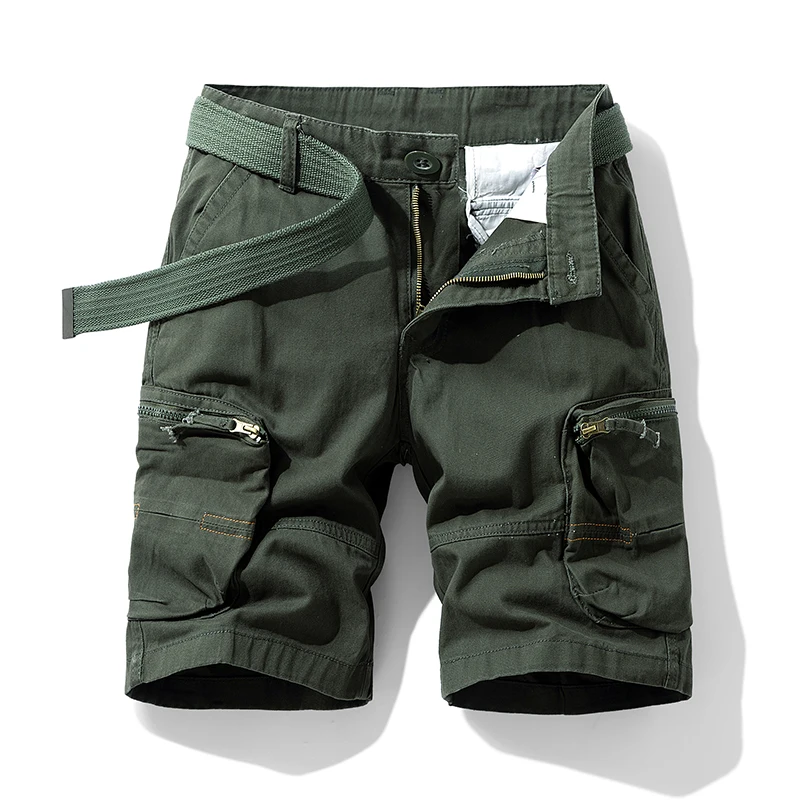 High-End Casual Shorts Men's 2024 Summer Large Pocket Outdoor Work Clothes Shorts Men's Loose Straight Shorts