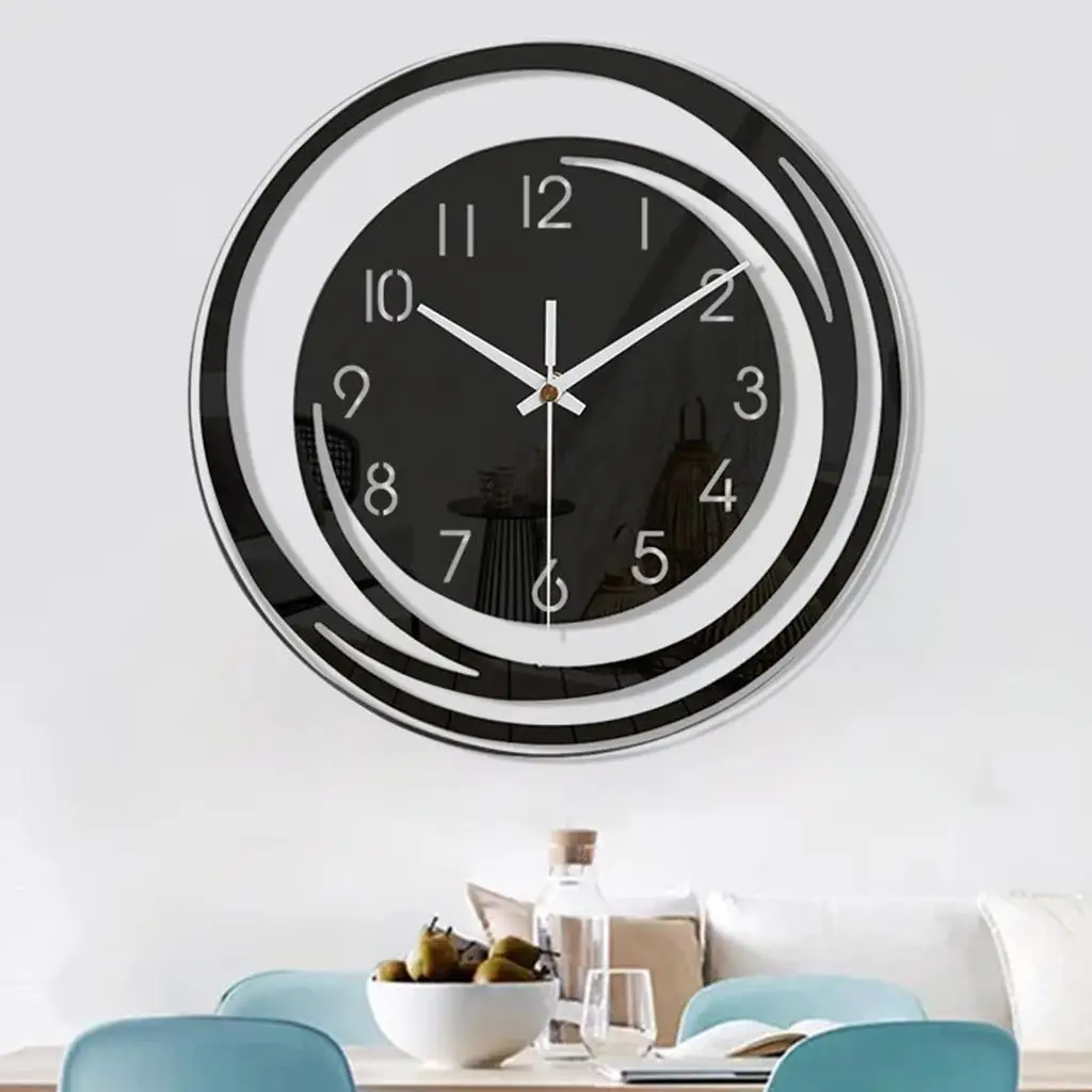 Nordic Wall Clock round 12 Inch Non Ticking Decorative Clock