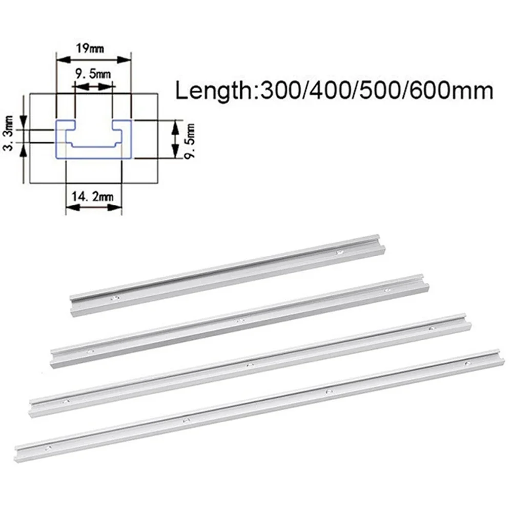 T-Track T-Slot Track 300mm/400mm/500mm/600mm Aluminium Alloy Carpentry Accessory For Woodworking Miter Jig Tools Router