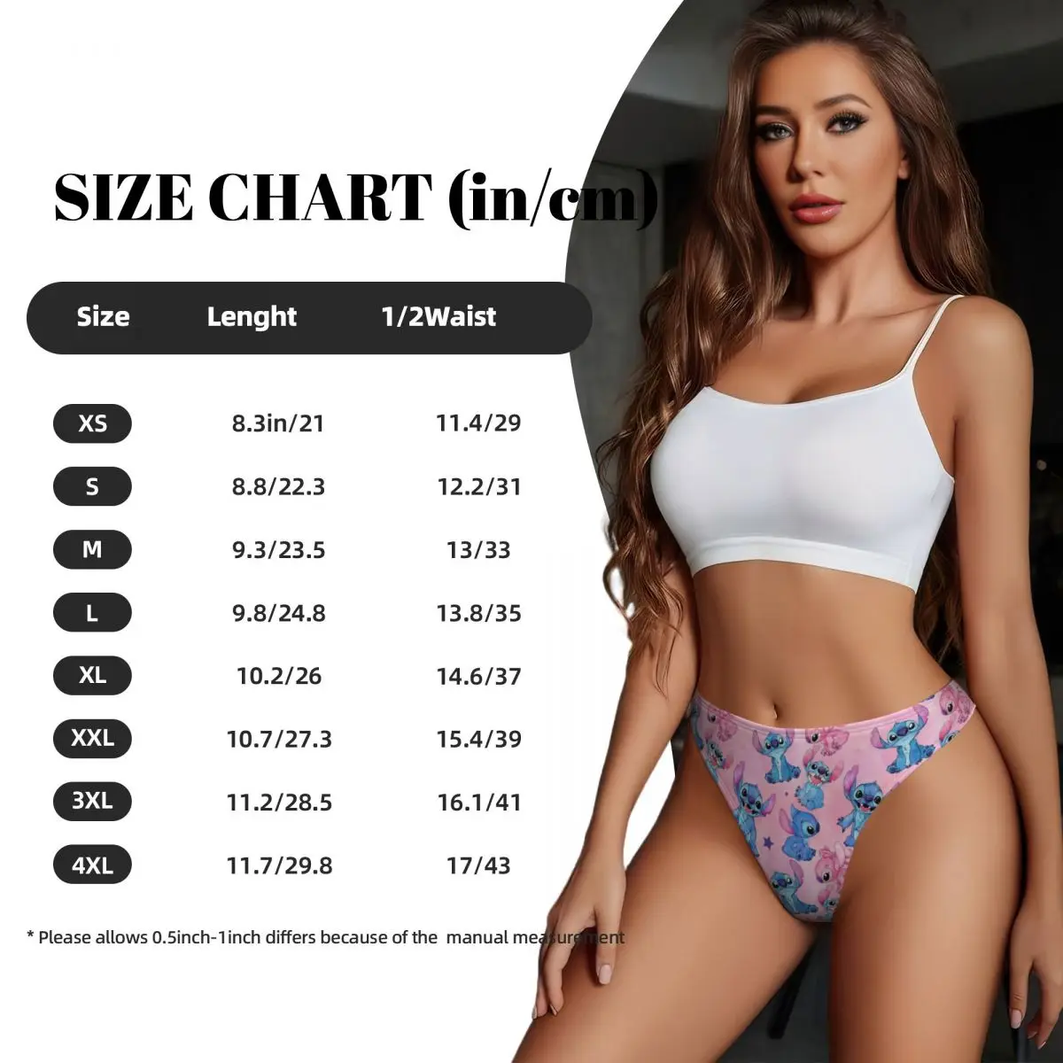 Women Panties Female Underwear Womens Underwear Lilo And Stitch Pattern G-string Underwear Womens Comfortable Stretch Kawaii Thongs Panties