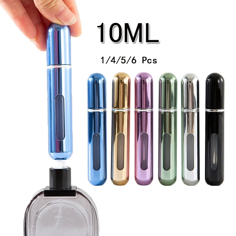 

10ml Bottom-Filling Pump Perfume Bottle 1/4/5/6 PCS Portable Travel Refillable Spray Bottle Mini Empty Cosmetic Containers