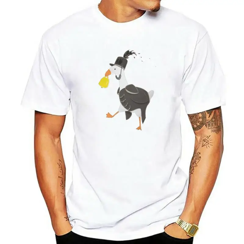 

Untitled Goose Game Men's T Shirts Welcome To The Quack Parade Vintage Tees Short Sleeve O Neck T-Shirt Cotton Gift Idea Tops