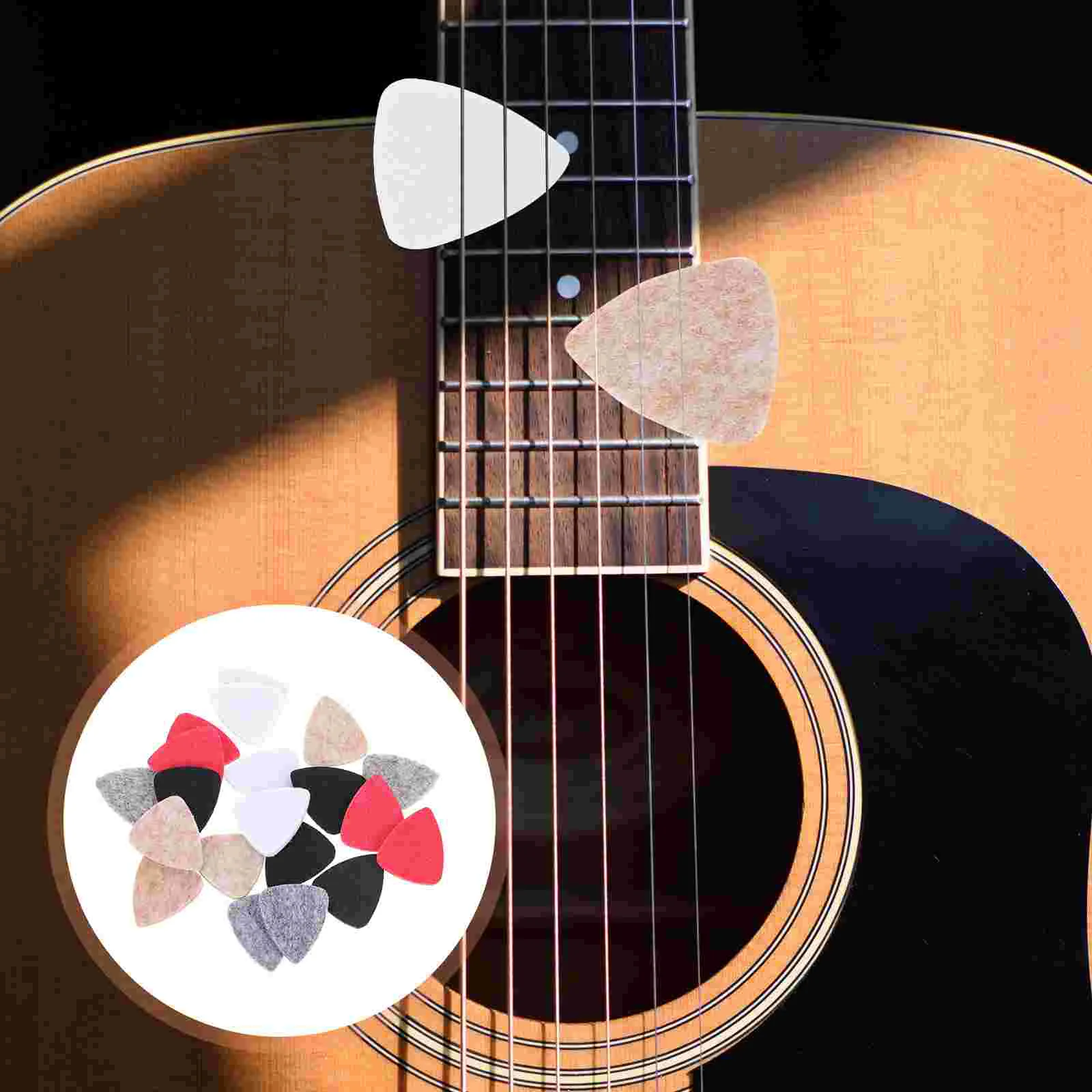 

20 Pcs Acoustic Guitar Picks Electric Accessory Electric Guitar Felt Picks Replacement Plectrum Bass Parts