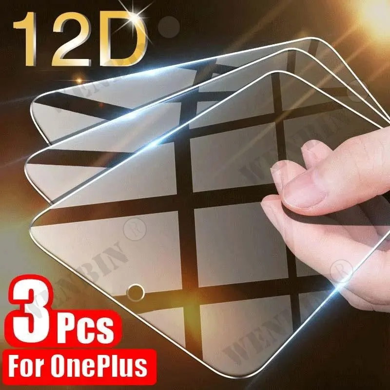 

3 Pcs 9HD Screen Protector Full Protective Glass For OnePlus 11 10 9 8 Pro Nord N200 N100CE 3 2 Lite CE Screen Protector