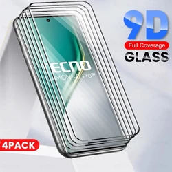 Premium Tempered Glass Screen Protector and Case Set - 4 - Pack 9D Curved Cover, 9H Hardness for Camon40Pro (4Pieces)