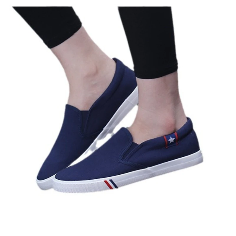 Denim Men's Canvas Shoes Slip-On Sneakers Male Flats Breathable Loafers for Men 2024 Summer Trainers Light Black Shoes Footwear 5