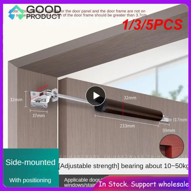 1/3/5PCS Automatic Spring Door Closer 90 Degrees Positioning Stop Buffer Speed Adjustment Door Closing Device Furniture Door