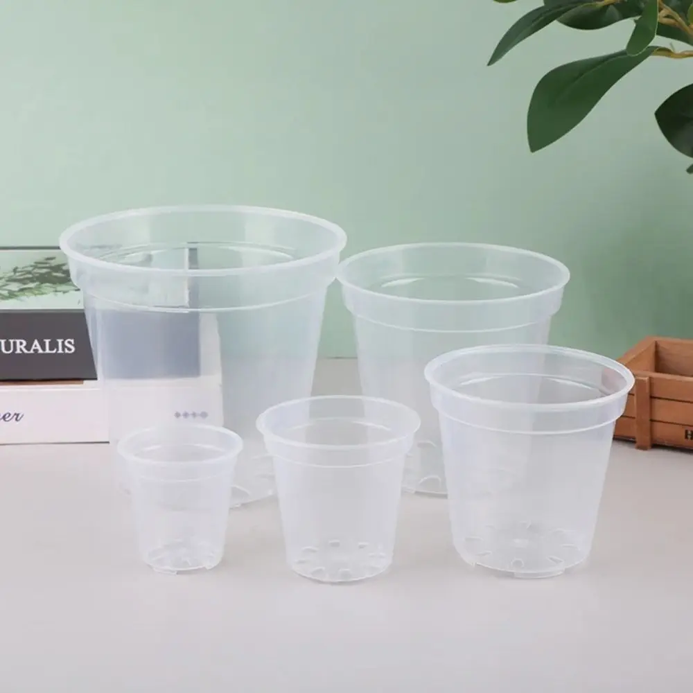 Vaso Per Orchidee Rotondo In Plastica PP, Bianco, Resistente Agli Agenti Atmosferici E UV