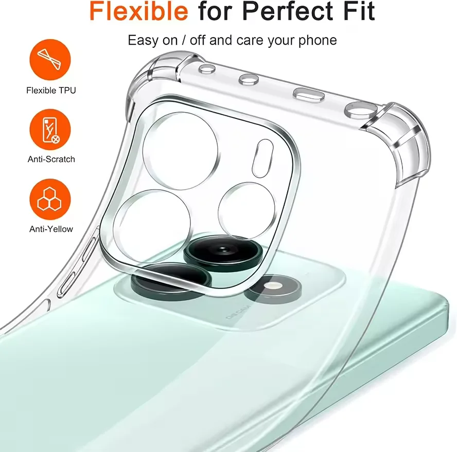 Luxury Shockproof Silicone Soft Clear Thin Phone Case Cover