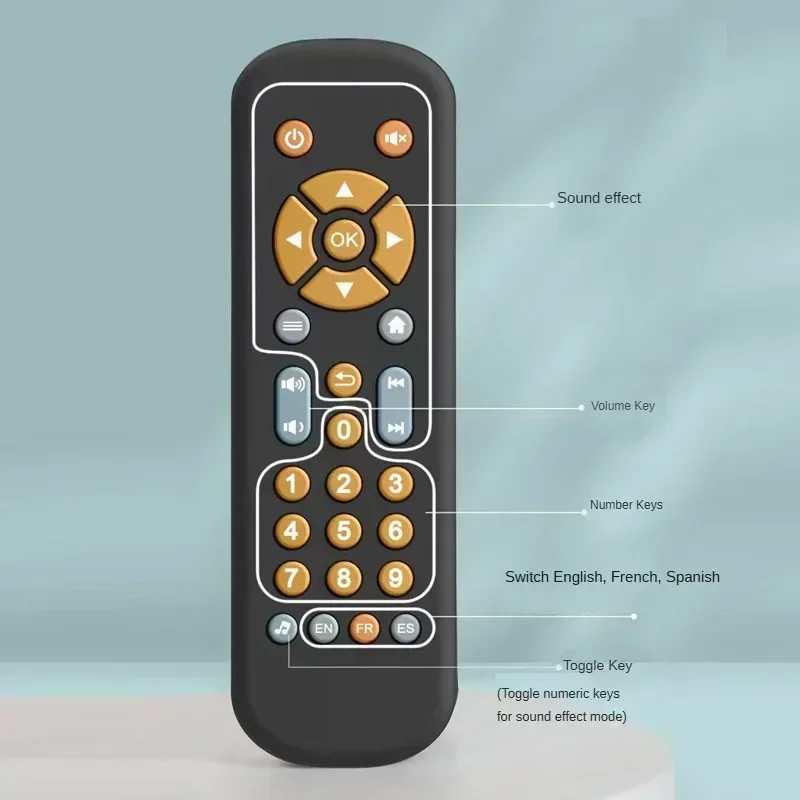 Infant Simulation TV Remote Control Toys with Music and Light Musical Baby Toy Sensory Remote Kid Baby Toys for 1 2 3 Year Old 4
