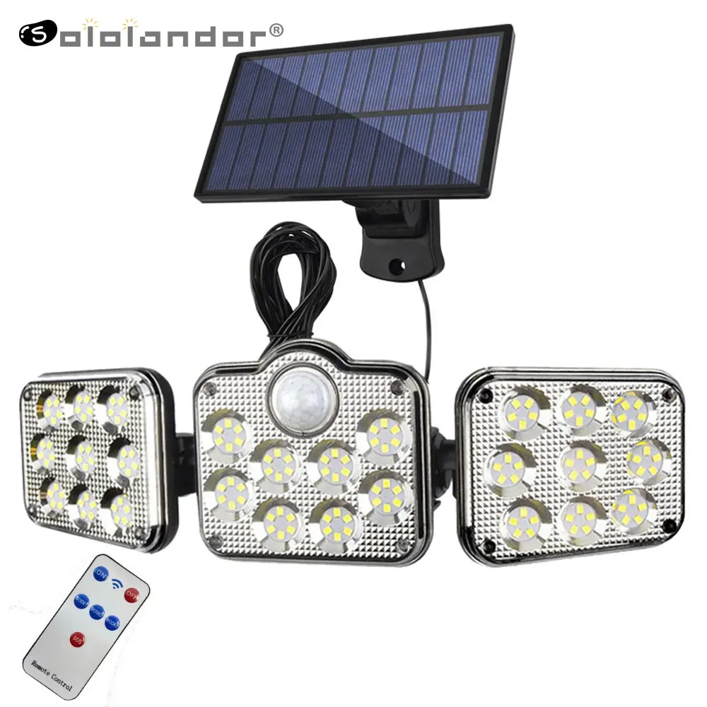 

New Solar Lights Adjustable Heads Solar Lamp IP65 Waterproof Solar Motion Sensor Light Wide Angle Illumination for Garage Garden