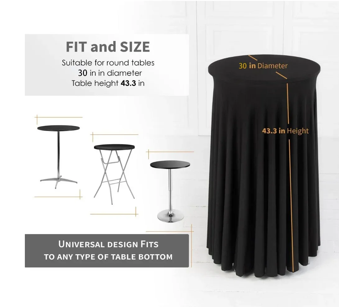Elastic Jellyfish Table Skirt for Hotel Round Cocktail Outdoor Home Wedding Party Birthday Party Home Decor Xmas Table Cloth