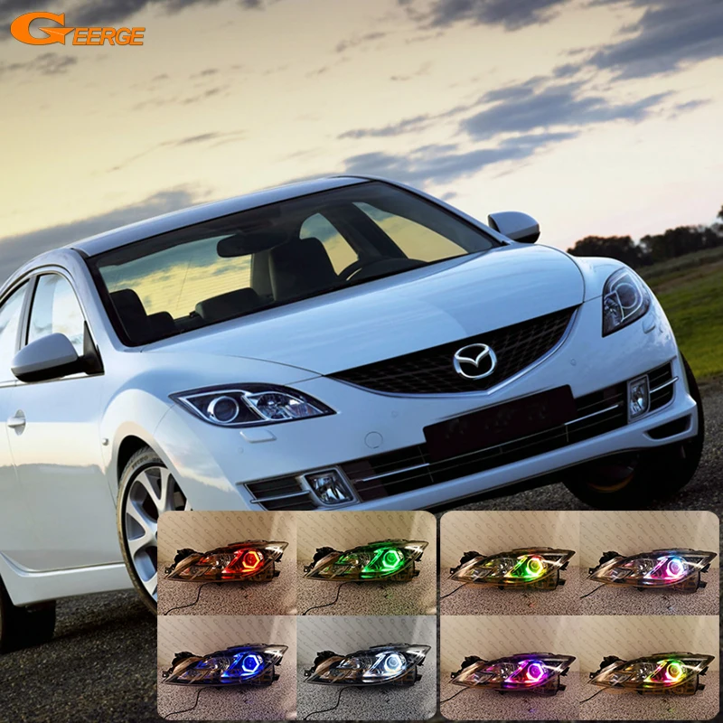 

For Mazda 6 Mazda6 Atenza GH MK2 2008 - 2011 2012 Bluetooth APP Dynamic Sequential Multi Color RGB Led Angel Eyes Hex Halo Rings