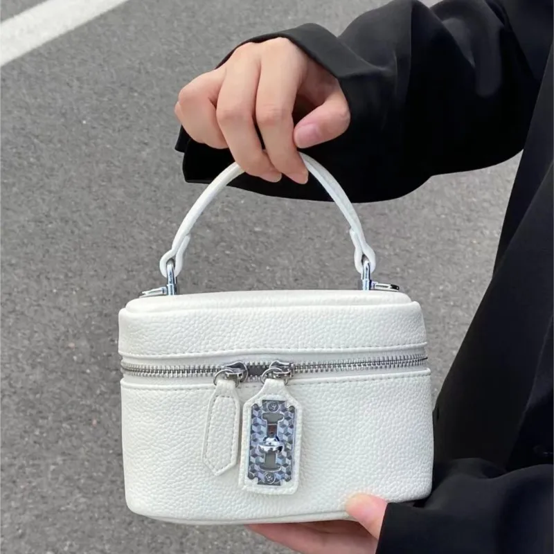 Beige Pebbled Texture Box Handbag Single Women Leather Petite Exquisite Shoulder Bags Ladies Fashion Sle Versatile Crossbody Bag