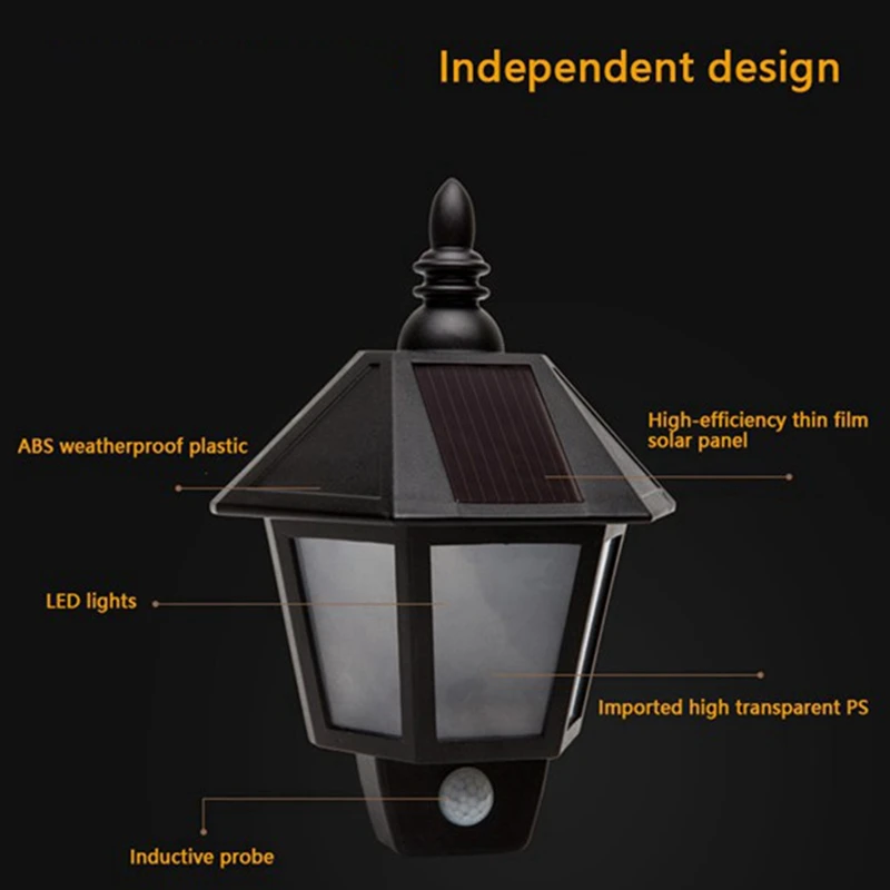 Waterproof Led Solar Energy Saving Lamp Sensor Panel Wall Garden Light Hexagonal For Outdoor Courtyard solar pool lights