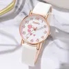 Gaiety 5PCS/Set Fashion Casual Women's Watch Pu Belt Quartz Watch Four Heart Dial Watch Daisy Bracelet Set Girl's Gift 3