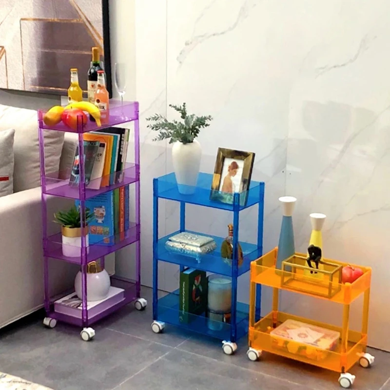 Mobile Utility Trolley Cart Shelf Rolling Grocery Light Weight Garden Rolling Trolleys Tall Portable Mueble Cocina Home Kitchen
