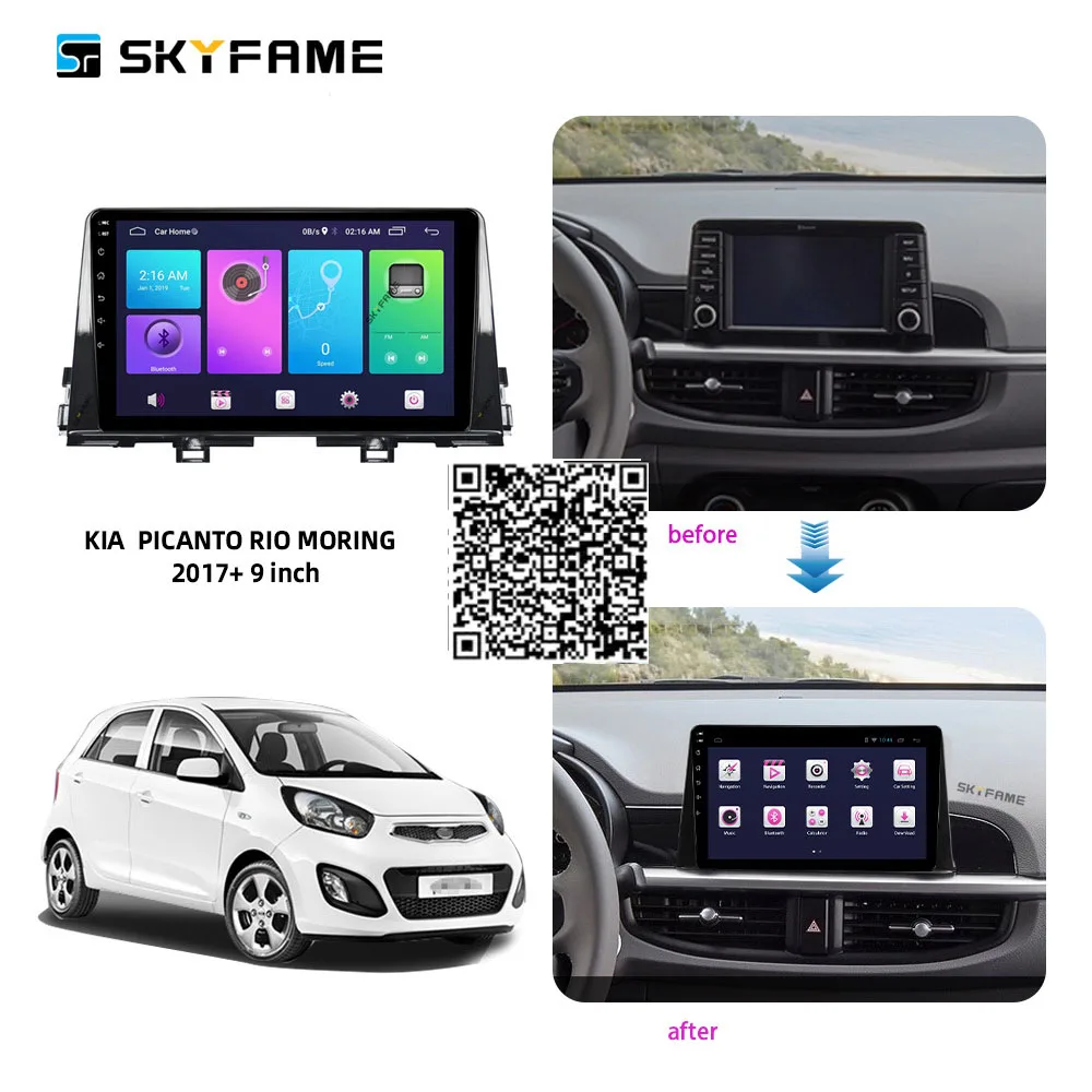 

For KIA PICANTO RIO MORING 2017-2021 2 Din Car Radio Android Multimedia Player GPS Navigation IPS Screen DSP 9 Inch