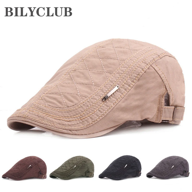 2023 남성용 새 코튼 베레모 모자 여름 플랫 캡 남성 빈티지 Casquette 모자 가을 베레모 여성용 겨울용 모자