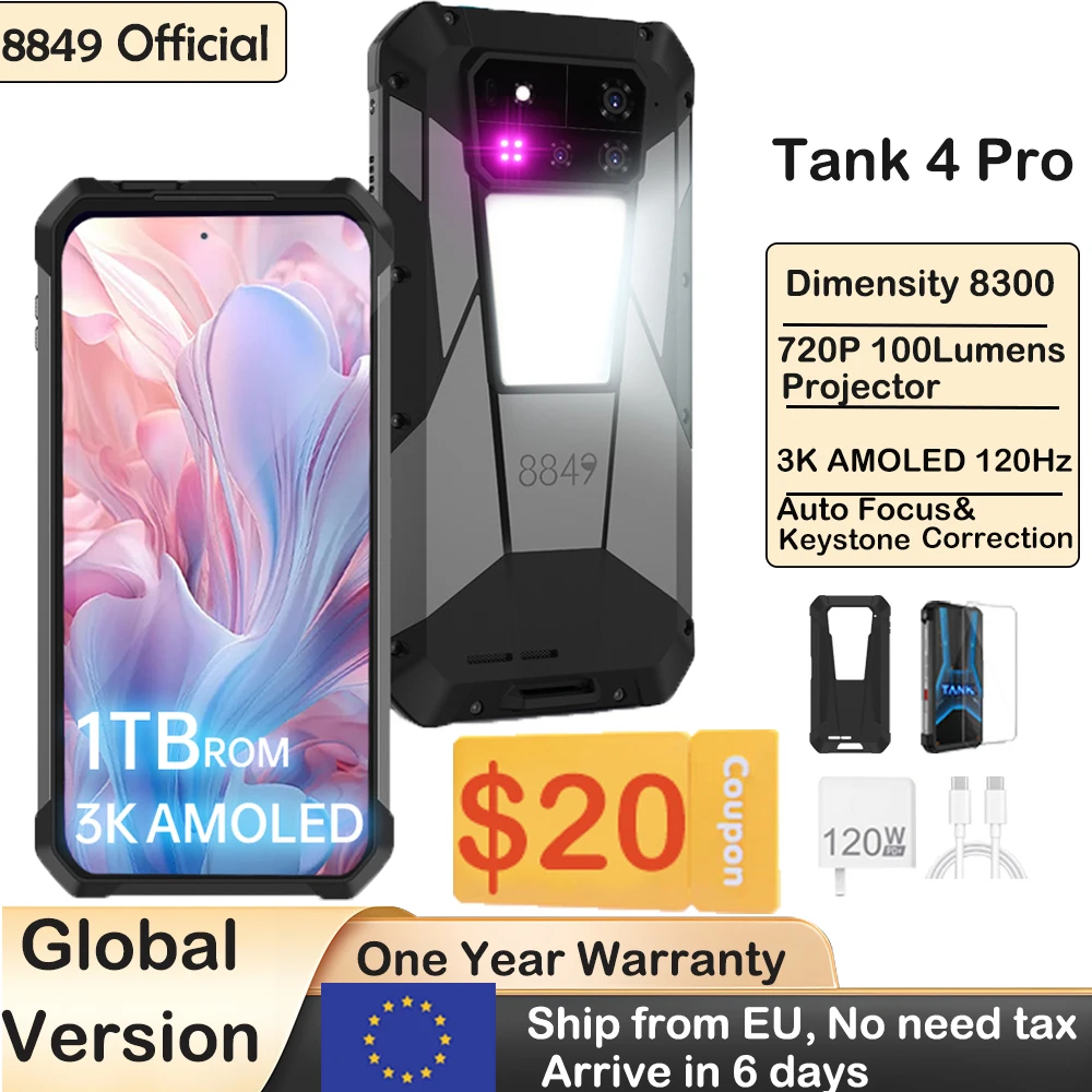 Unihertz TANK4 PRO 18GB 1TB上位版 Unihertz 8849 Tank 4 Pro Global version 18/1TB Projector